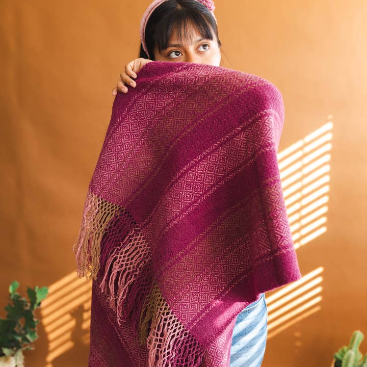 The Zapotec Weavers - Wholesale Wrap - Women's - Zapotec Wool Rebozo/Shawl, Cochineal Dyed