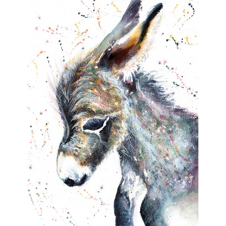 'Little Donkey' Art Print Greetings Cards for wholesale by Natalie Bowden Art