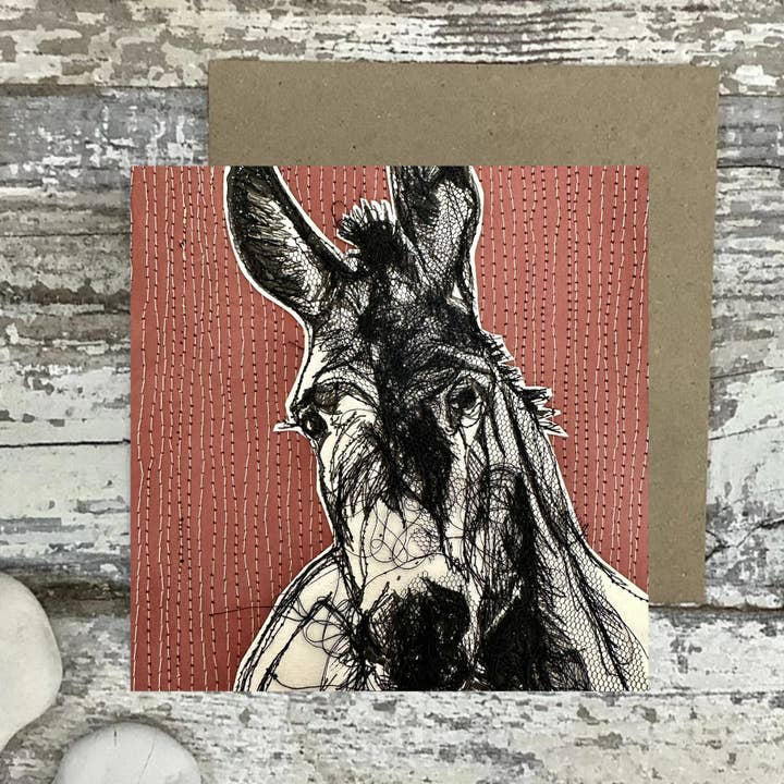 FARM ANIMALS DONKEY Greeting Card for wholesale by frankiecreithart