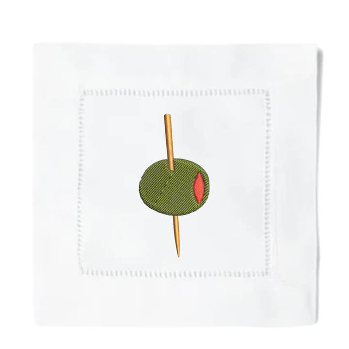 Olivcocktailservetter för wholesale av Blythe Embroidery Co.