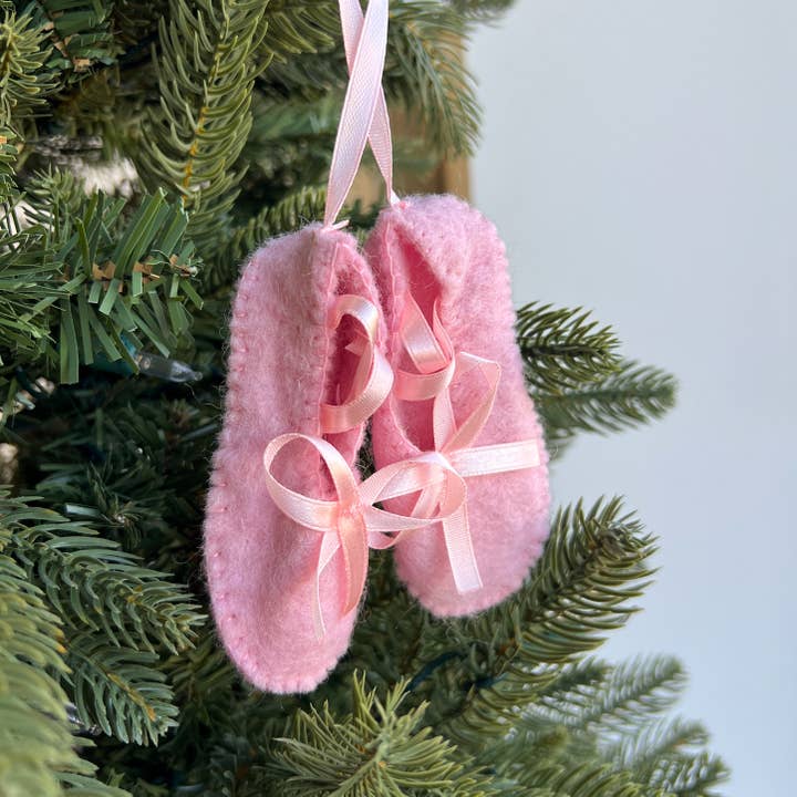 Ornaments 4 Orphans - Wholesale Ornament - Ballet Slippers Felt Wool Christmas Ornament