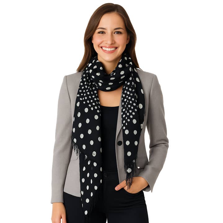 Cashmere Blend Polka-dots Scarf for wholesale by Blue Pacific