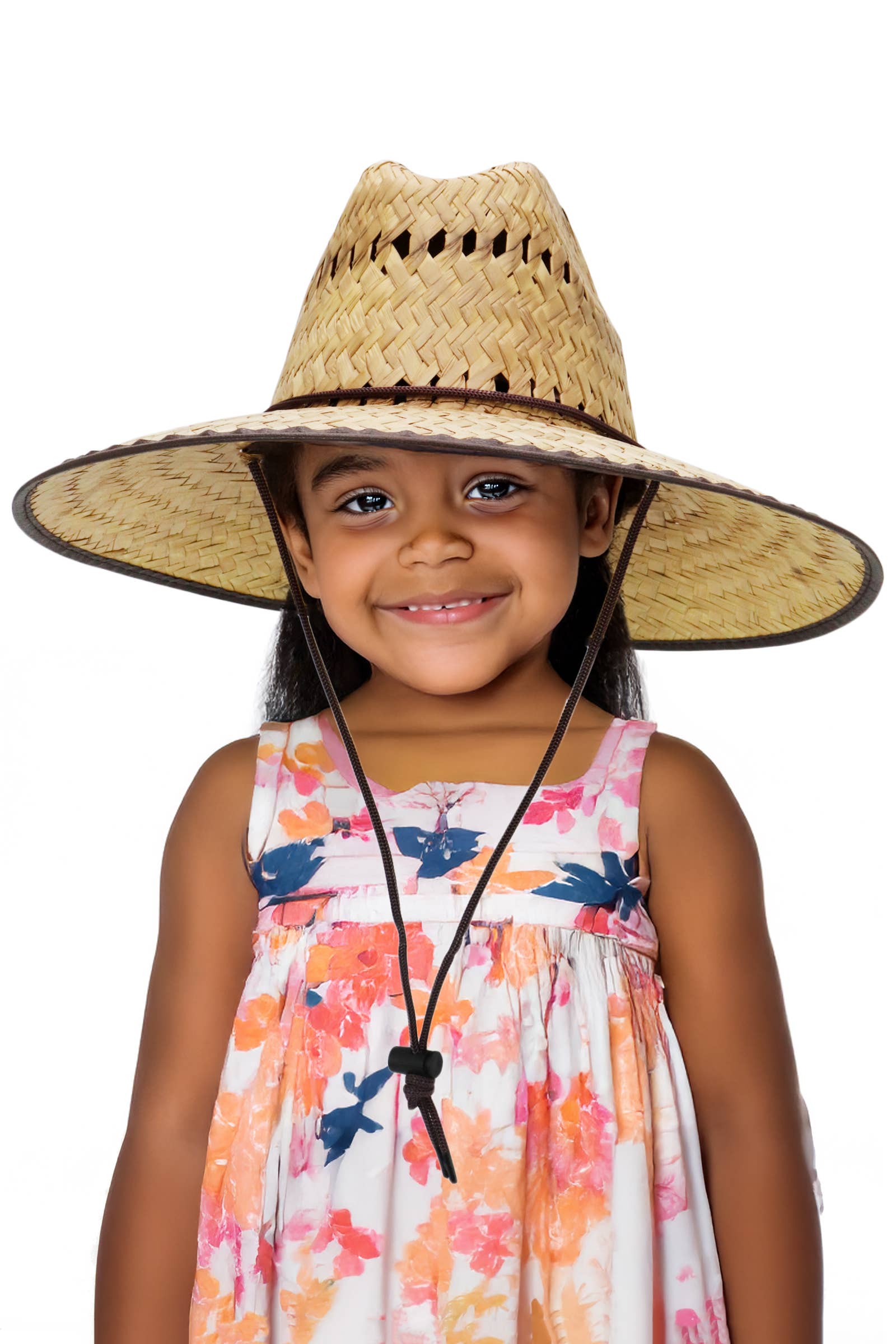 Cap Zone – wholesale Hatt - Barn – Barns livräddarhatt i halm med veganskt läderdetalj10