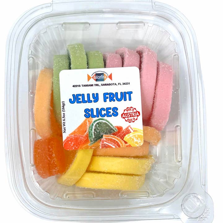 Dulcefina Chocolate and Sweets - Wholesale Gummy - Makarena jellies Fruit Slices 6.5oz Tub