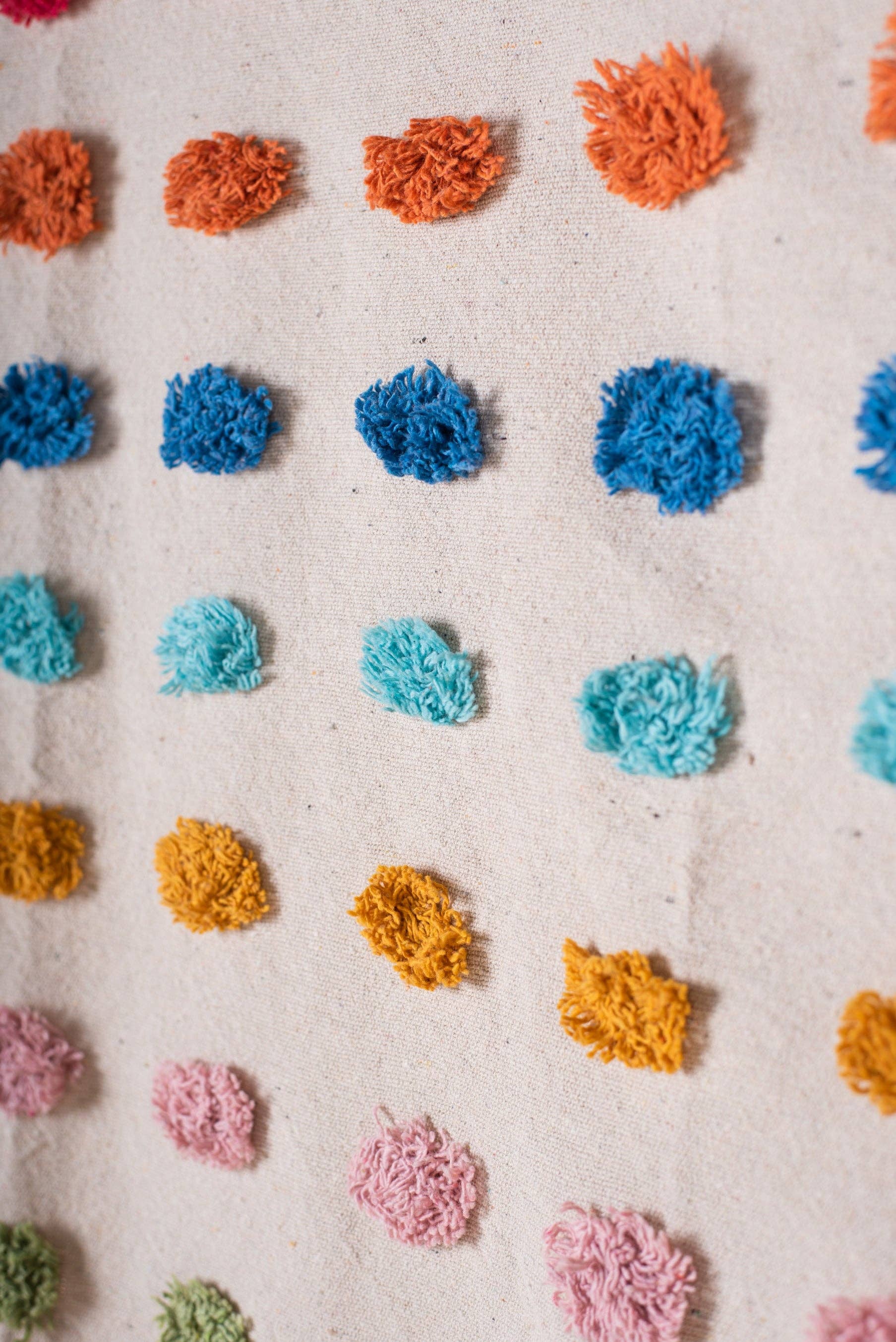 Ian Snow Ltd – wholesale Throw blanket – Handwoven 100% Recycled Pom Pom Throw8