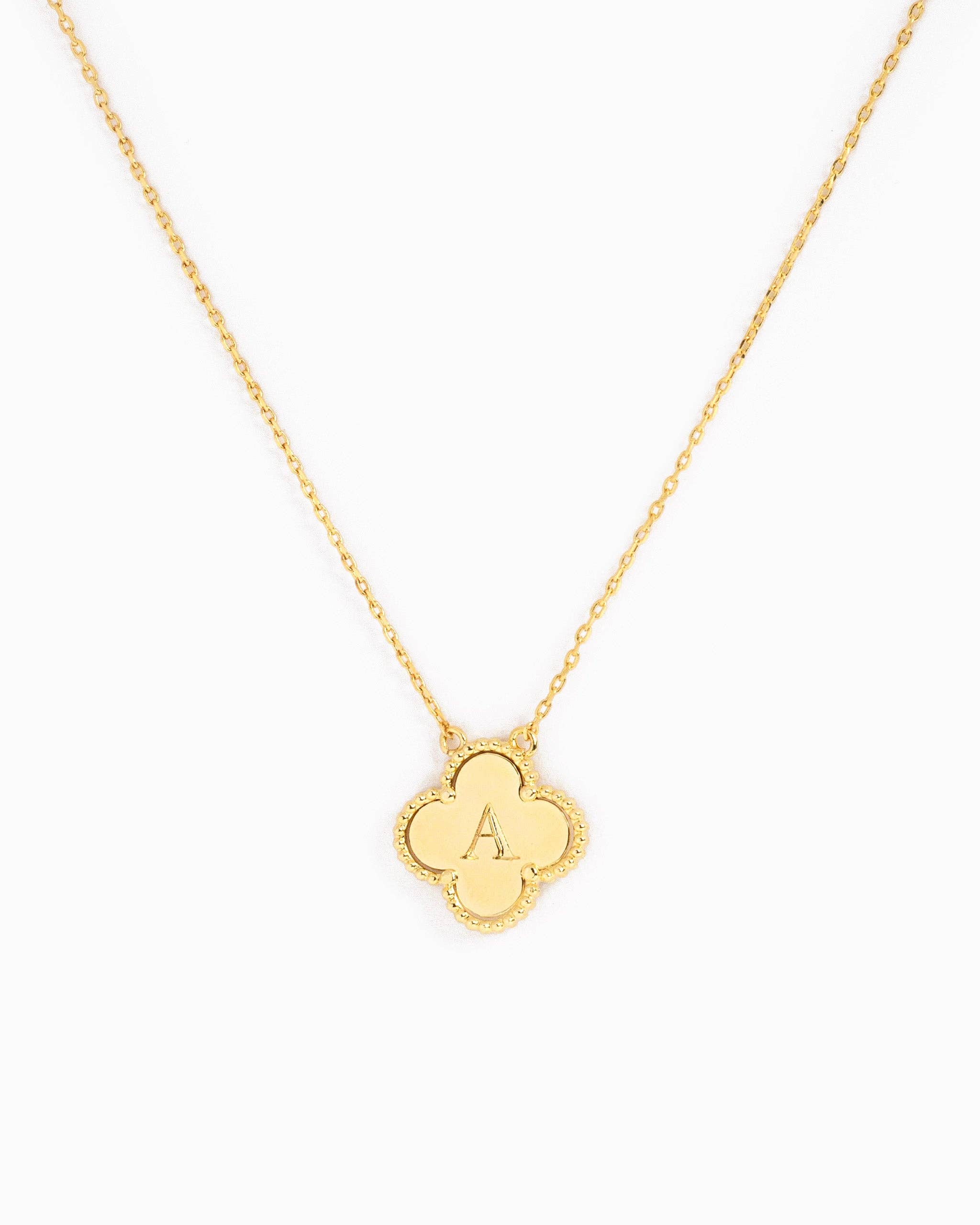 Sessori - Wholesale Pendant/Charm Necklace - Clover Letter Initial Pendant Necklace23