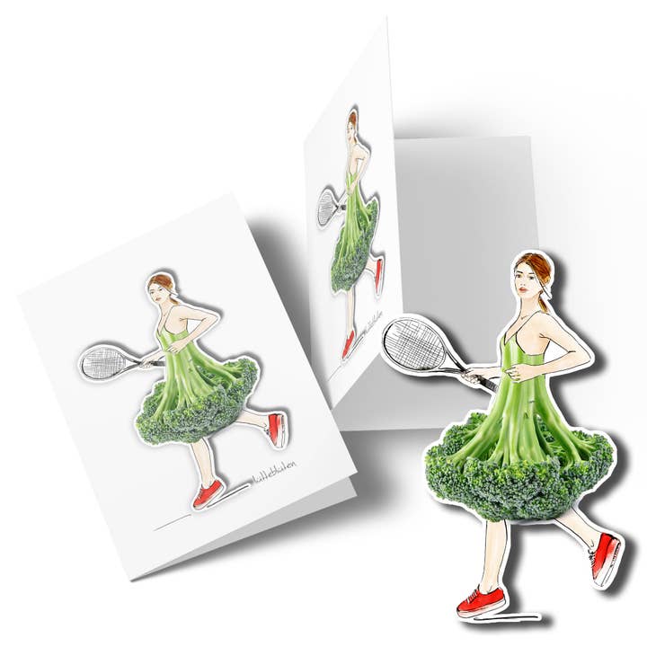 Lütteblüten - Wholesale Everyday Greeting Card - Folded card with magnet Tennis Match – sporty & creative1