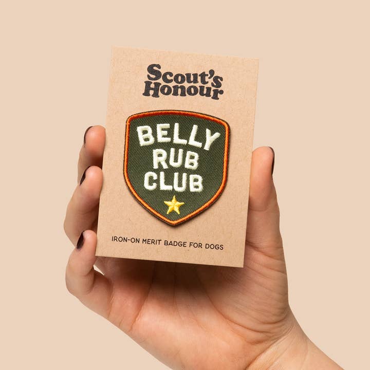 Scout's Honour Pty Ltd - Wholesale Pet Bandana - Dog - Belly Rub Club iron-on patch for dogs and cats2
