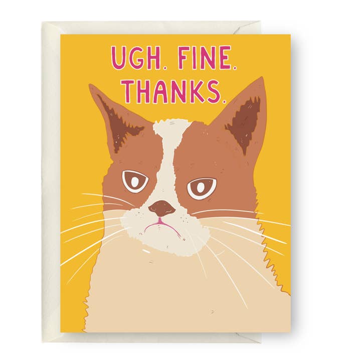 Ugh. Fine. Thanks. for wholesale by After Party Paper Co.