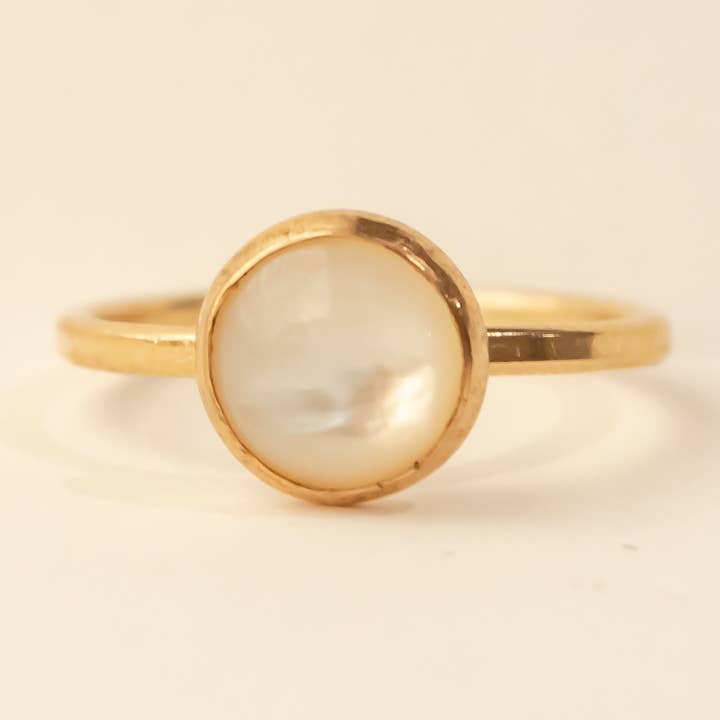 Mother of Pearl Bezel Ring for wholesale by Syd Squared Jewelry