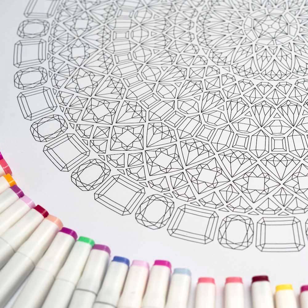 Anna Grunduls Design - Wholesale Poster - Gems Mandala Coloring Poster3