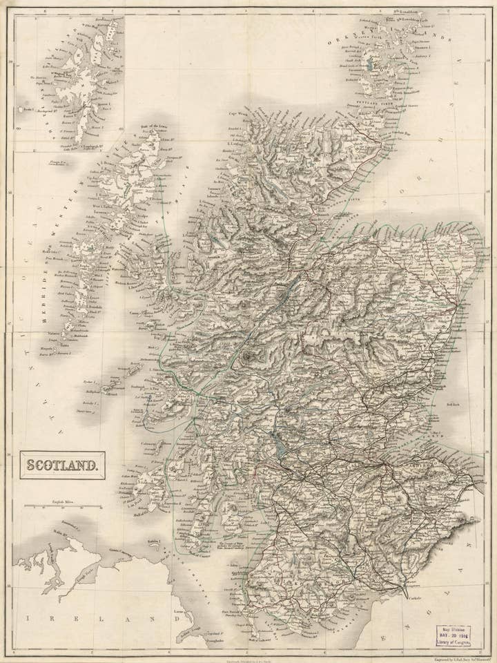 Scotland 1855 for wholesale by Relic Map Co.
