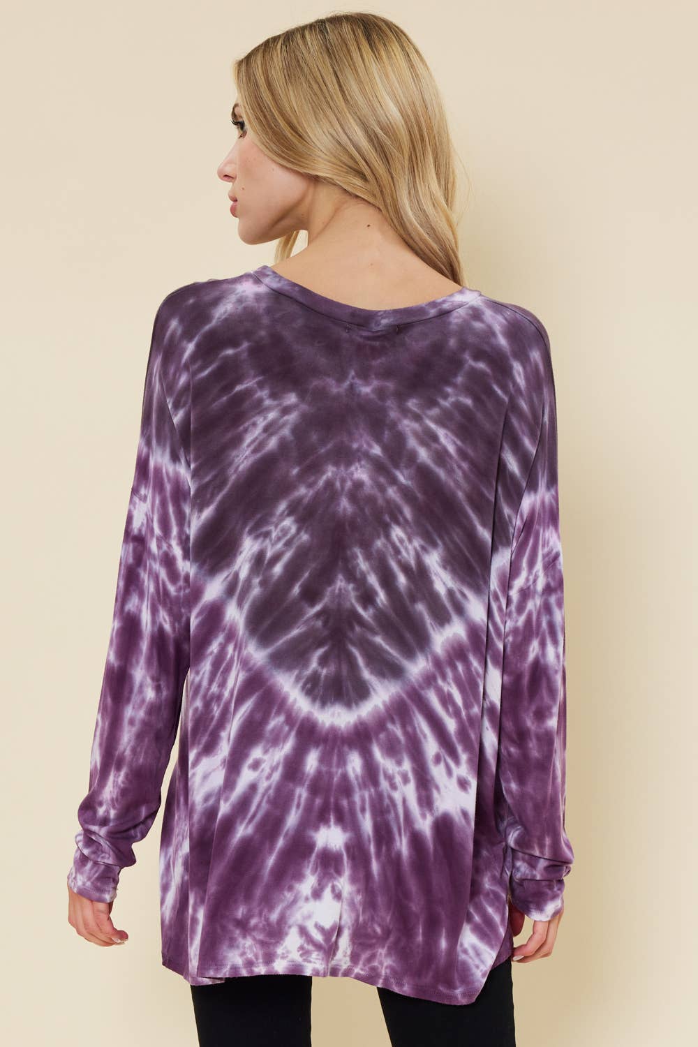 LAMELL/LILA ST6264 - TRÖJA LÅNGÄRMAD SLIPS DYE TUNIKA TOPP för wholesale på Faire6