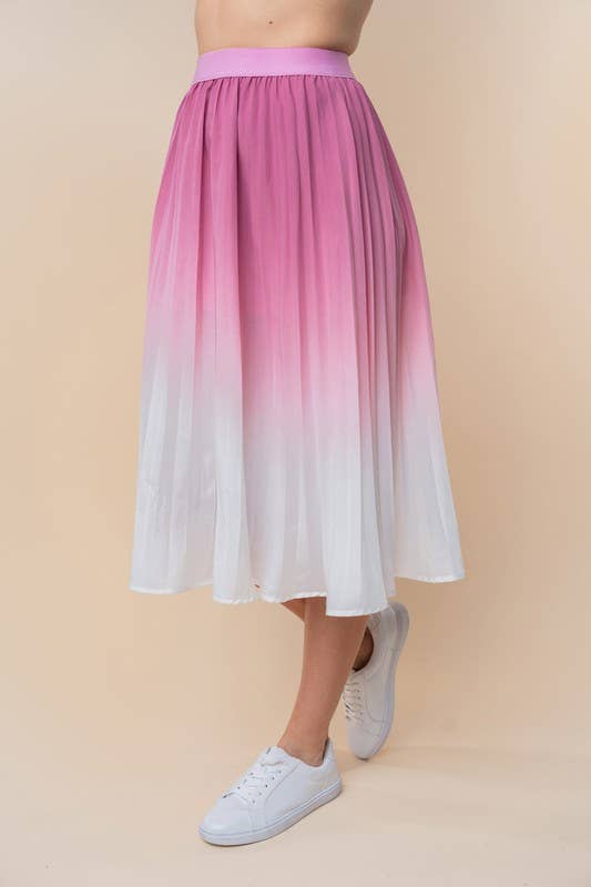 Mauve S40654 High Waisted Ombre Woven Skirt for wholesale on Faire2