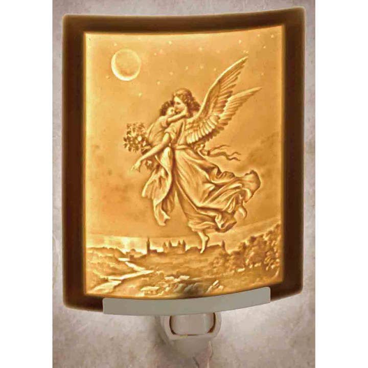 The Porcelain Garden Inc. - Wholesale Night Light - Guardian Angel Porcelain Lithophane Night Light1