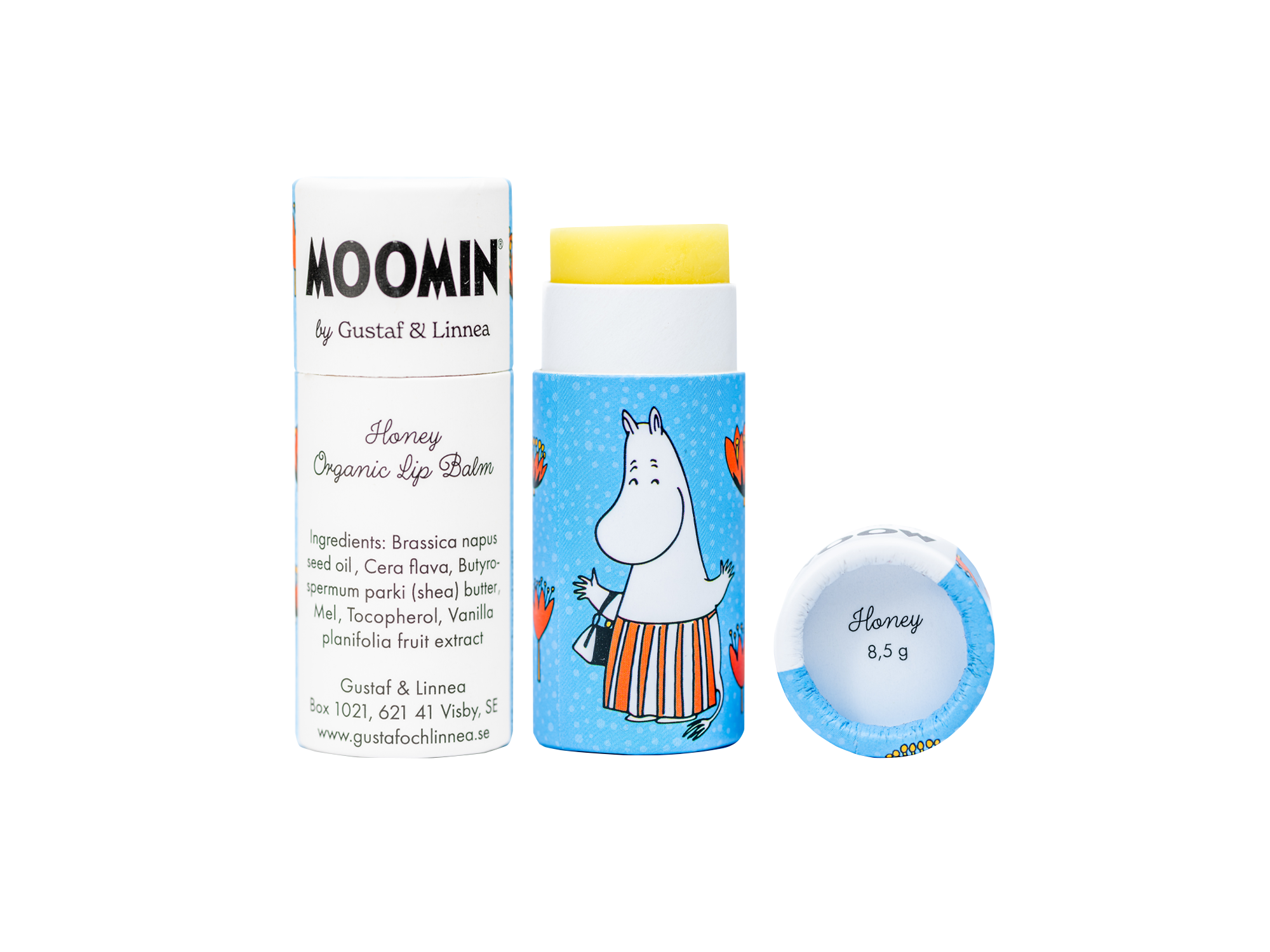 Gustaf och Linnea – wholesale Läppbalsam – Moomin by G&L - Lip balm av bivax med honung7