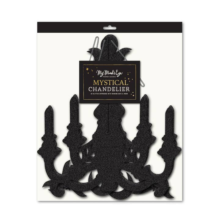 My Mind’s Eye - Wholesale Decal – Party decorations - MYS1005 - Mystical Black Glittered Hanging Chandelier0