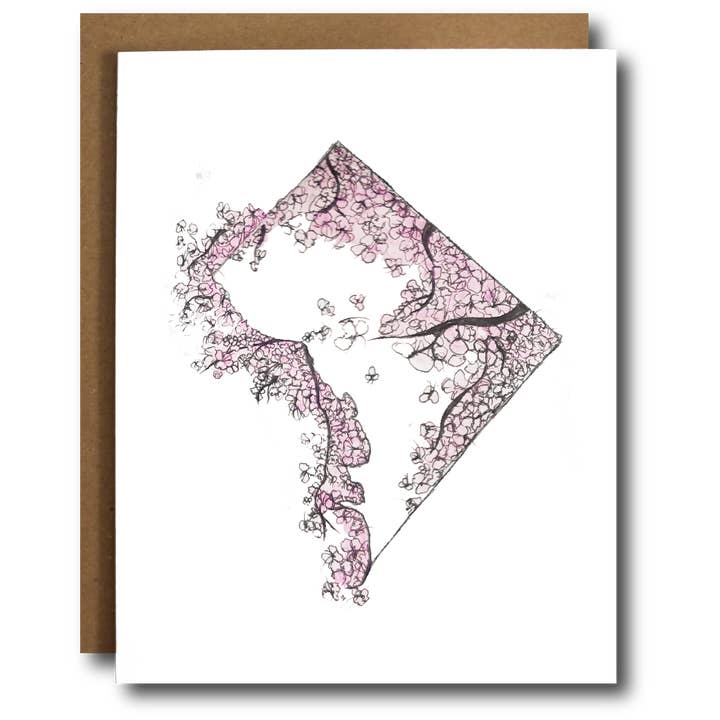 The Card Bureau - Wholesale Everyday Greeting Card - Cherry Blossom DC Card
