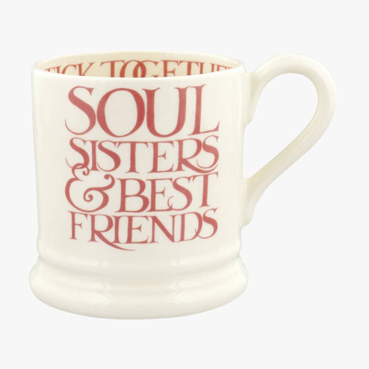 Emma Bridgewater - Wholesale Coffee Mug - Pink Toast Soul Sisters 1/2 Pint Mug
