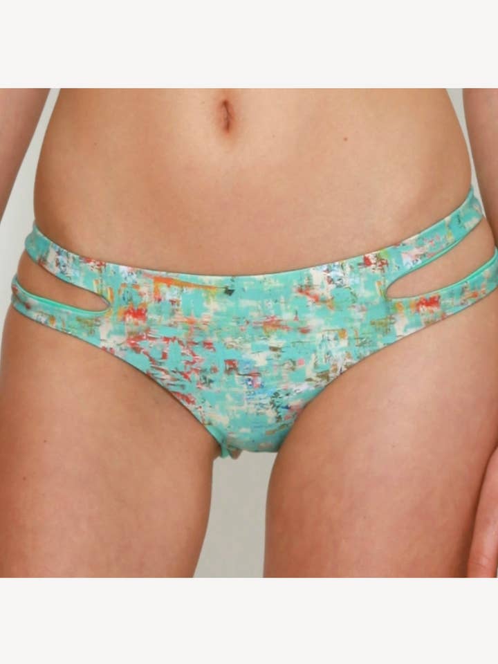 Crisscross Bikini Bottom - Euphoria Print for wholesale by Lume Swimwear