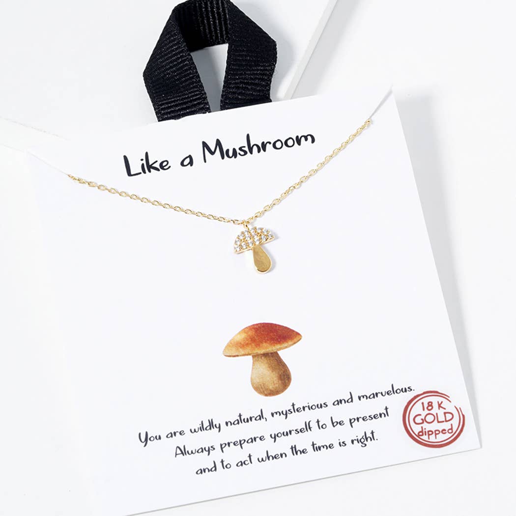 Fashion City - Vente Colliers à pendentif - Colliers à pendentif CZ en forme de champignon trempé en or1