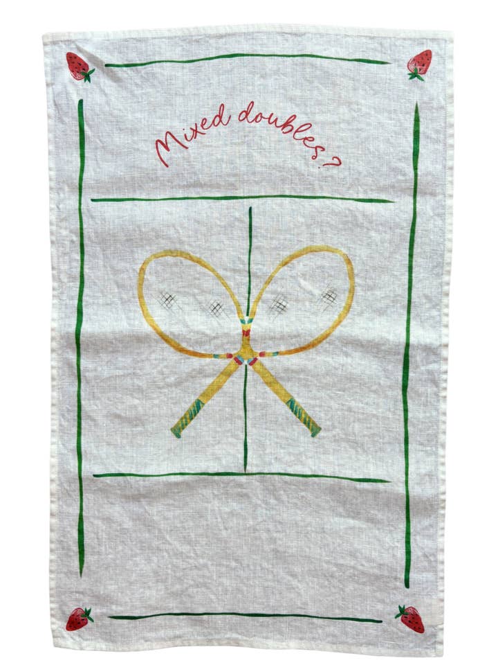 Mixed Doubles - Tennis Linen Teatowel for wholesale by Dinette