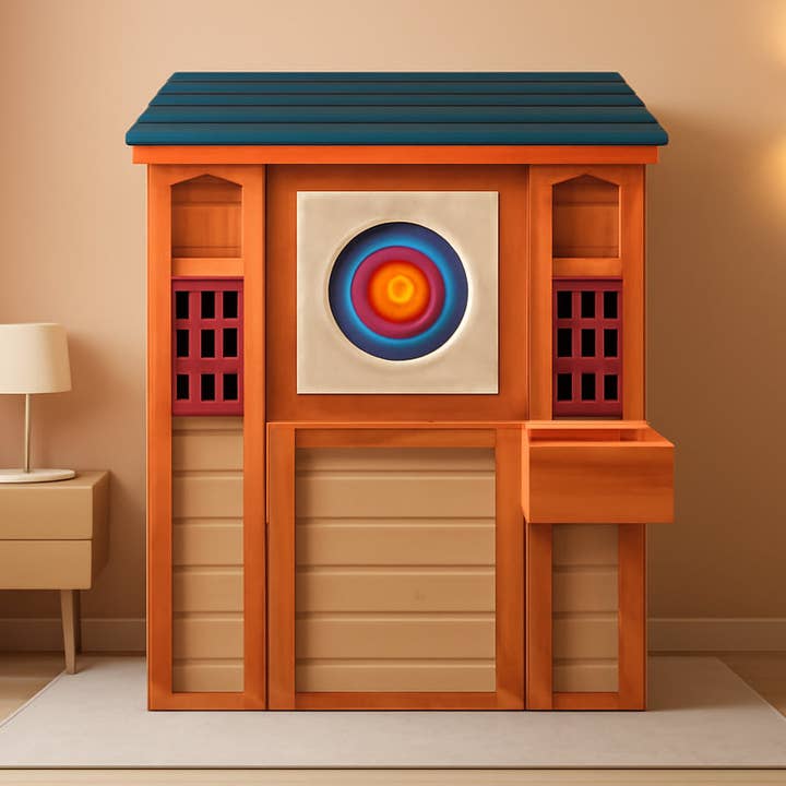 ShipItFurniture - Wholesale Wood Toy - Kids - Wooden Outdoor Playhouse With Awning And Ball Wall0