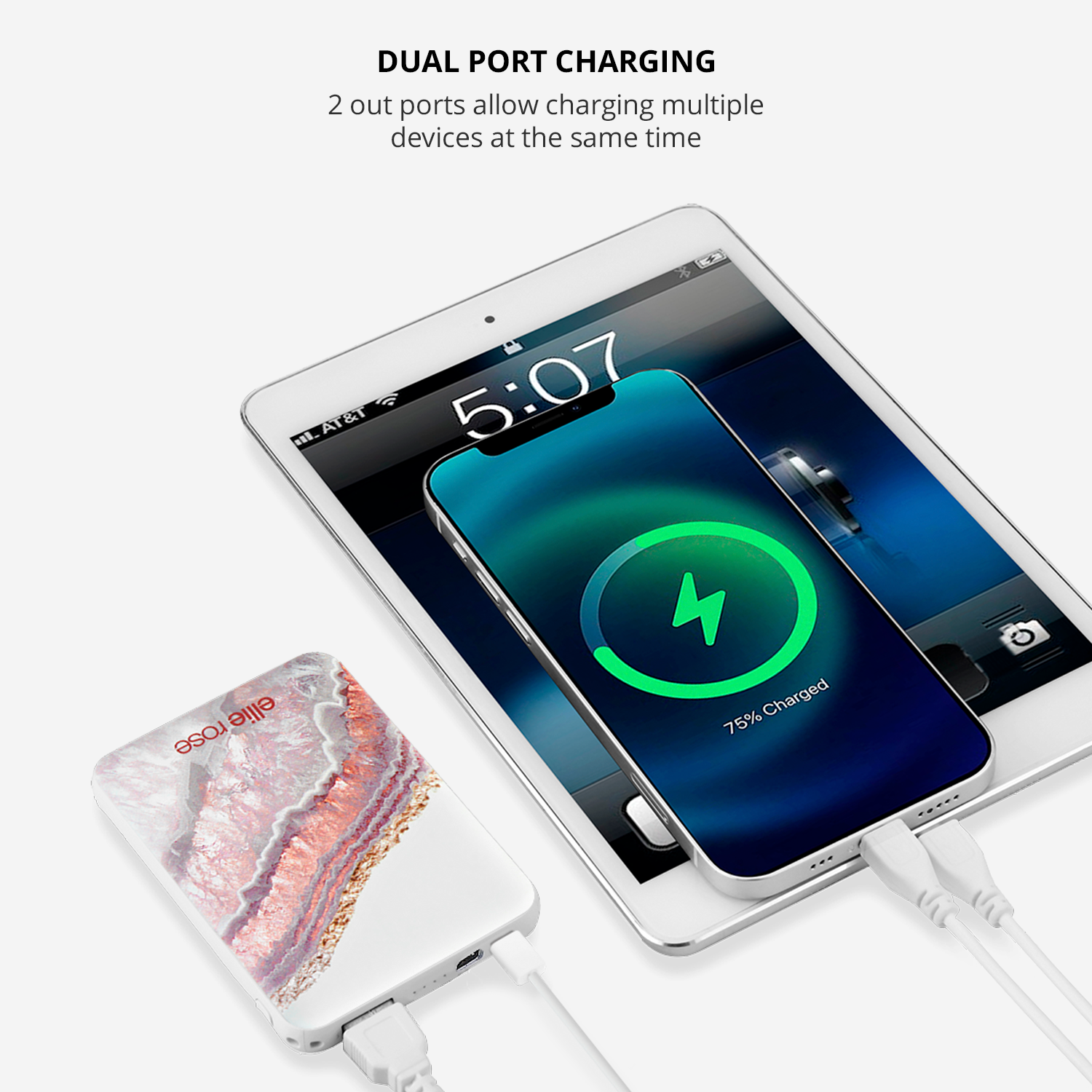Ellie Rose - Wholesale Portable Charger - Power Bank Charger - Rose Gold Agate6