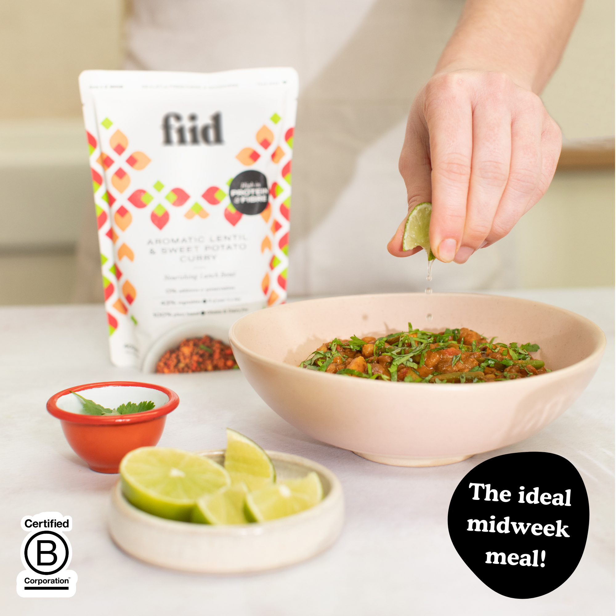 fiid - Vente Plats préparés à longue durée de conservation - Bol de curry à la patate douce et aux lentilles - 275 g - Repas végétalien6