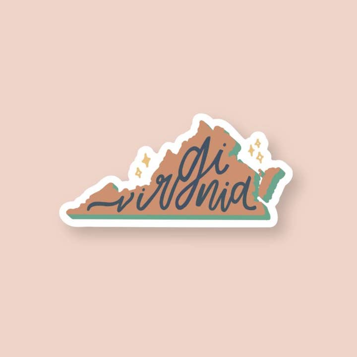 Small Virginia Sticker Retro | Virginia State Stickers for wholesale by Shop Like You Live Here