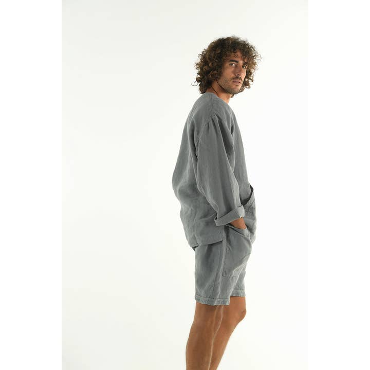 PETRA linen top. SAGE GREY for wholesale by YUME