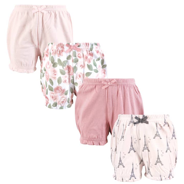Hudson Baby Shorts Bottoms 4-Pack, Bonjour Paris for wholesale by BabyVision