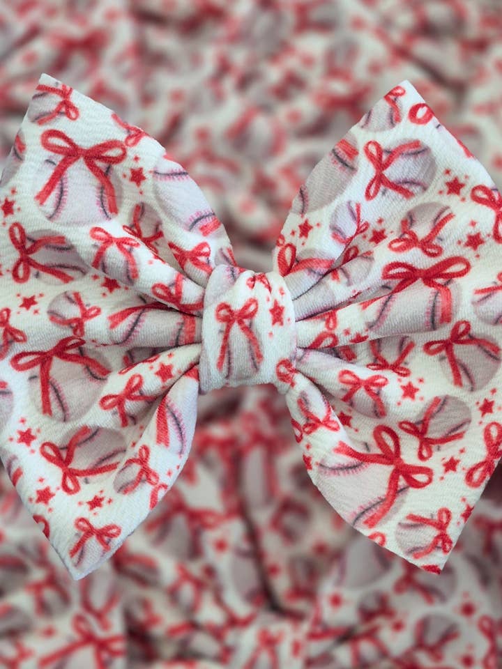 Savannah Bow-Baseballs and Bows Wholesale for wholesale by Dainty Delights Creations