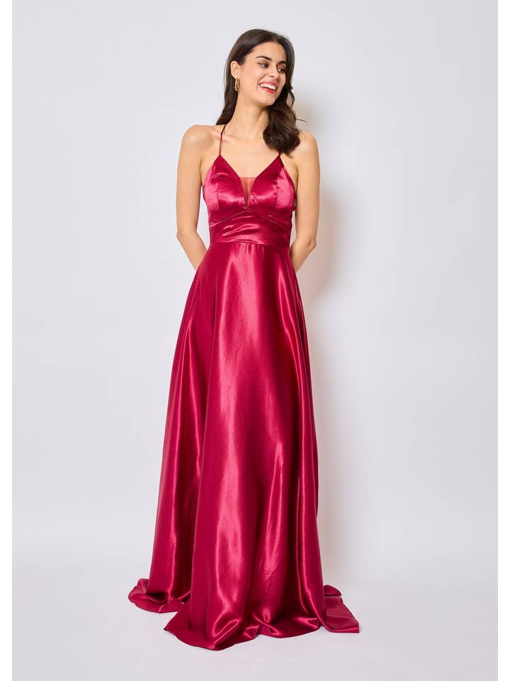 Eva & Lola - Epsilonn - Wholesale Gown - Women's - Long satin dress - HM2188