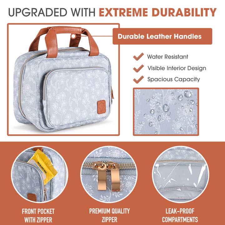 Onyx Outfitters NW - Wholesale Toiletry Bag - Women's - Floral Toiletry Bag Travel Bag with Hanging Hook - Cosmetic5