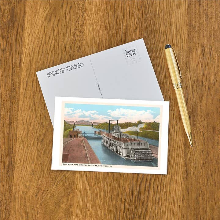 Found Image Press - Vente Cartes postales - Carte postale KY-142 Bateau à aubes dans les écluses, Louisville1