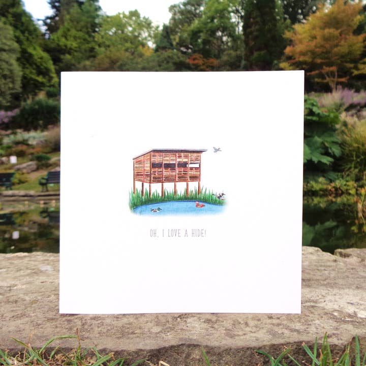 Oh! I Love a Hide! Blank Greetings Card for wholesale by Little Plover