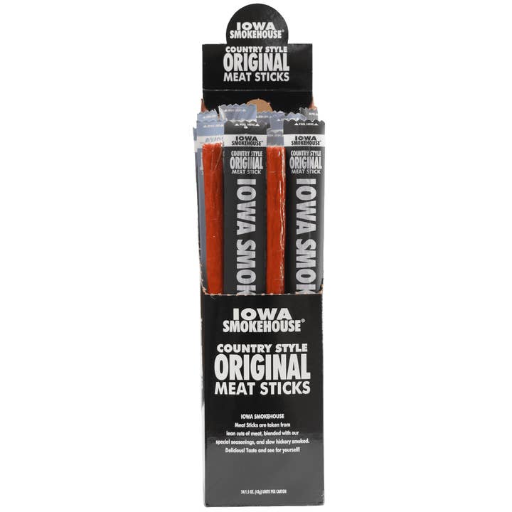 IOWA SMOKEHOUSE - Vente Viande séchée - Bâtonnets à viande Country Style Original de 1,5 oz (24/boîte)