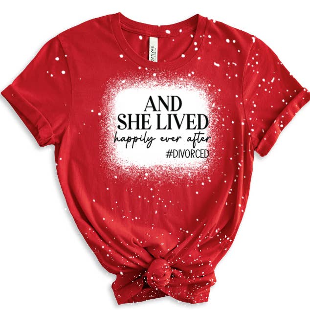 Women's Bleached Graphic Tshirt, Divorce Humor for wholesale by Crafty Mamas Creationz