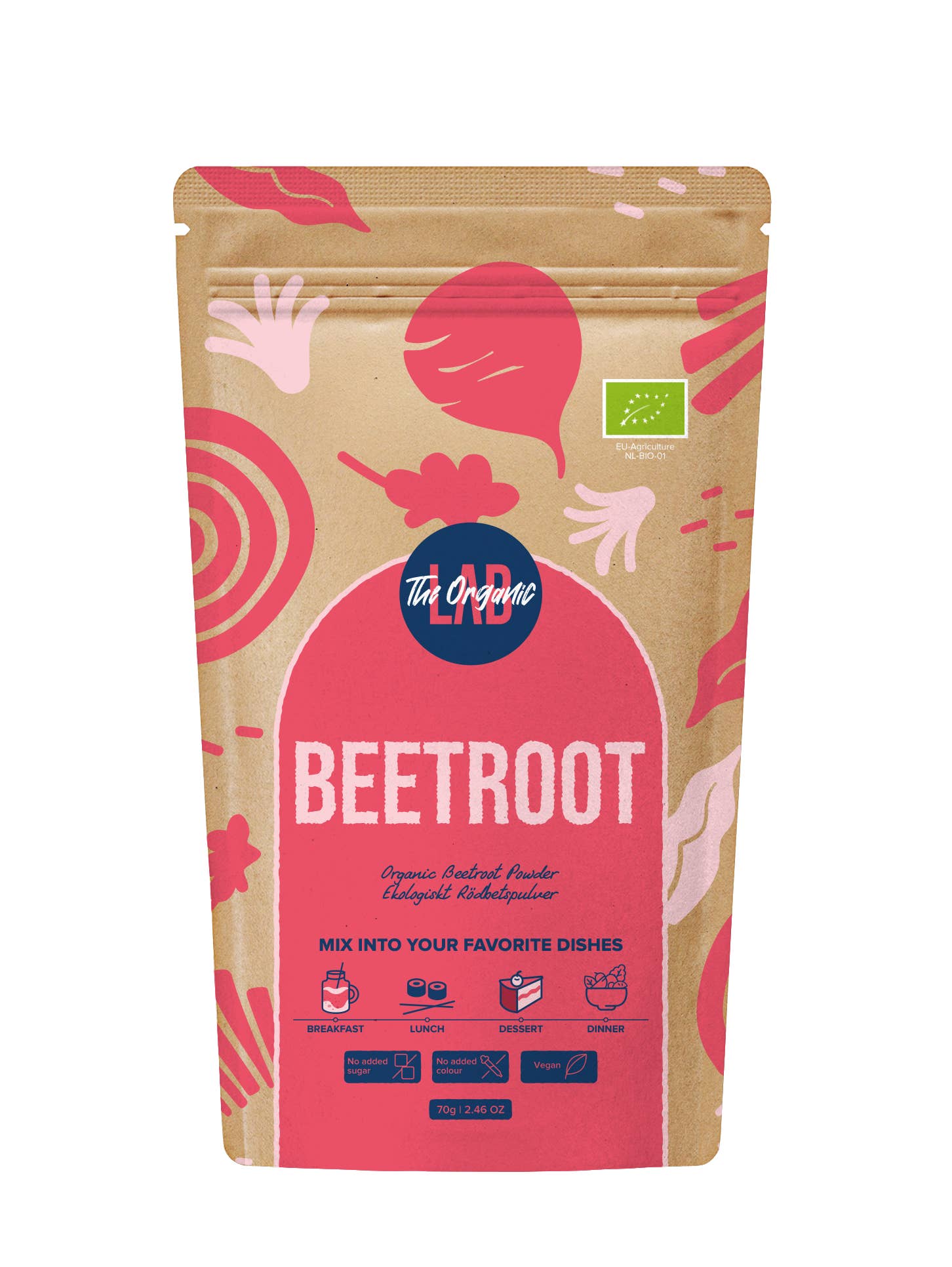 THE ORGANIC LAB - Wholesale Protein/Superfood Powder - Organic Beetroot - 70g (1 CASE 10 PIECES )