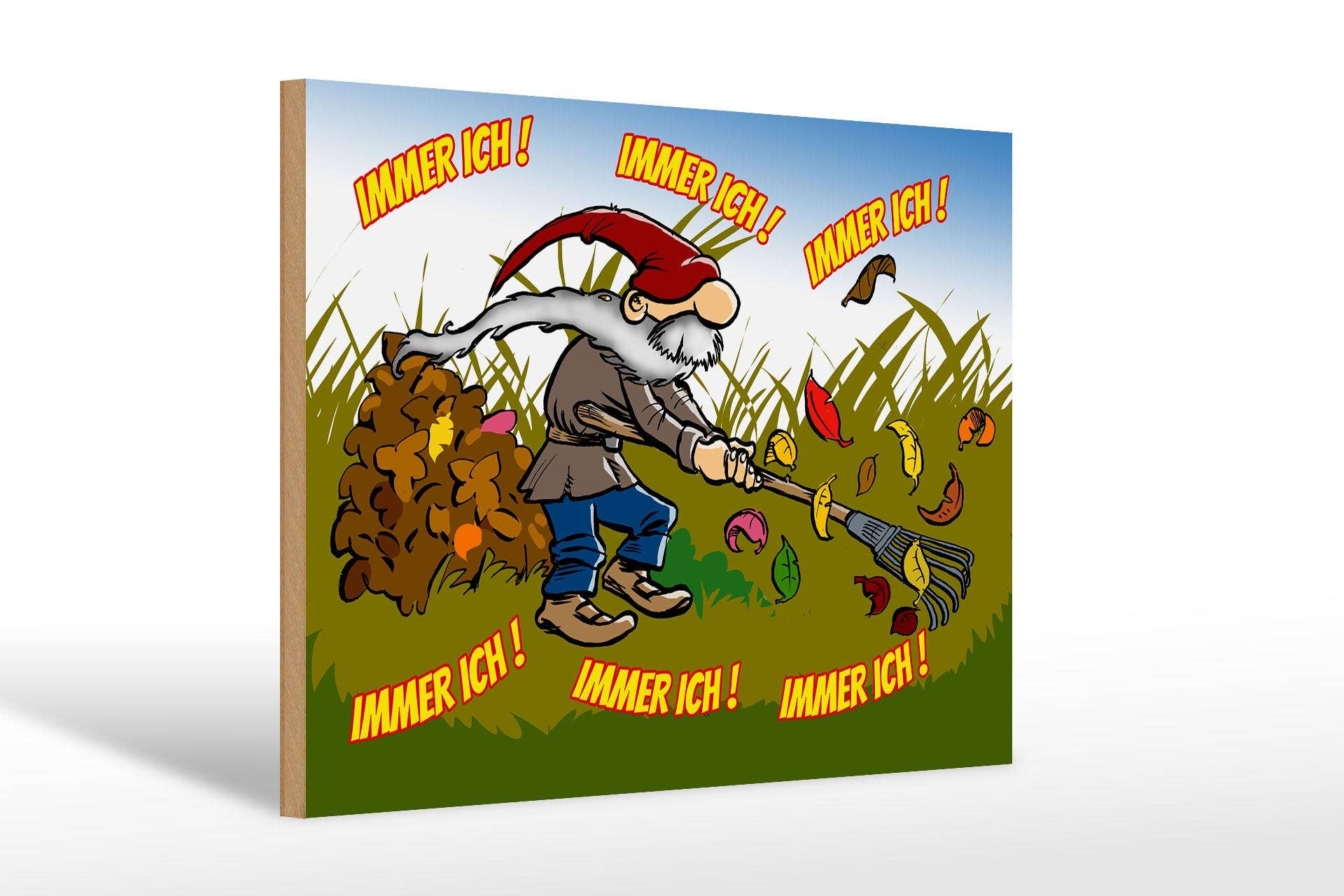 Femer - Wholesale Sign - Wooden sign saying 30x20cm always me gnome in the garden wooden decorative sign wooden sign0