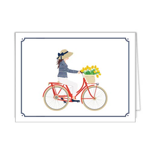 Set di 10 biglietti piegati in stock | Bicicletta per la vendita all'ingrosso da parte di WH Hostess Social Stationery