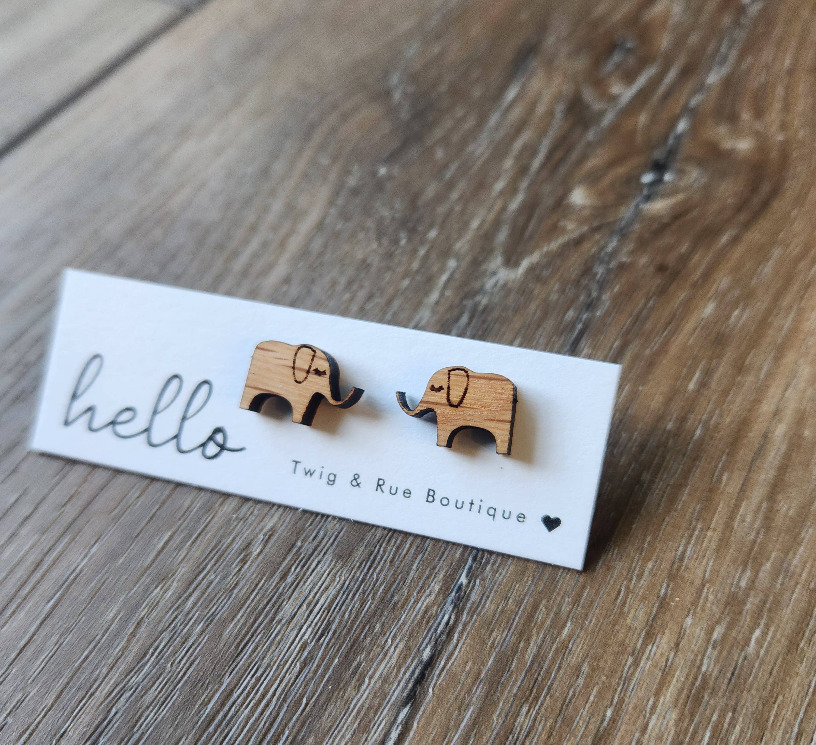 Twig & Rue boutique - Venta al por mayor Pendientes de botón/aretes de poste - Pendientes de madera animal5