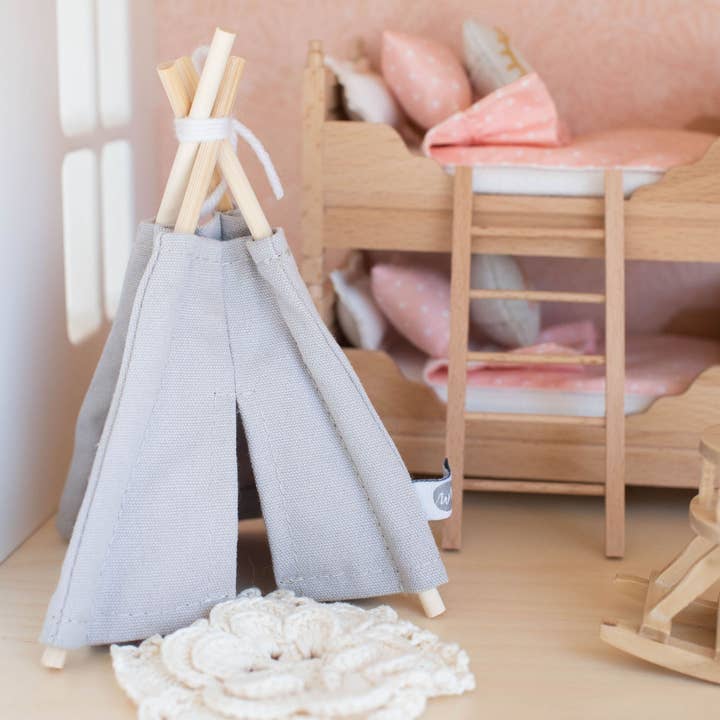 Macy Mae Dollhouse Designs - Wholesale Doll – Kids - Dollhouse Play Tent with Window | Gray0