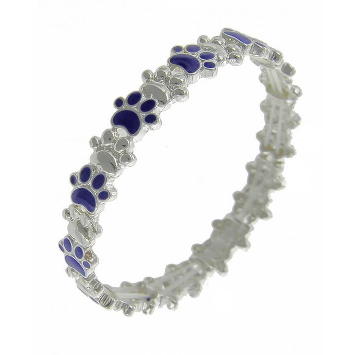 FR2090 Blue Animal Dog Cat Paw elastische armband van epoxymetaal voor wholesale door 0011 PREMIERE