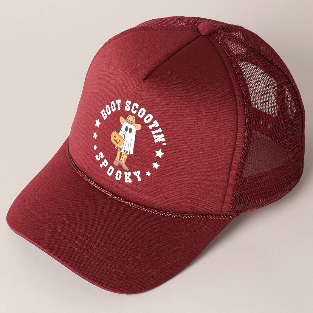 Fashion City - Wholesale Trucker Hat - Unisex - Boot Scootin' Spooky Print Halloween Trucker Hat11