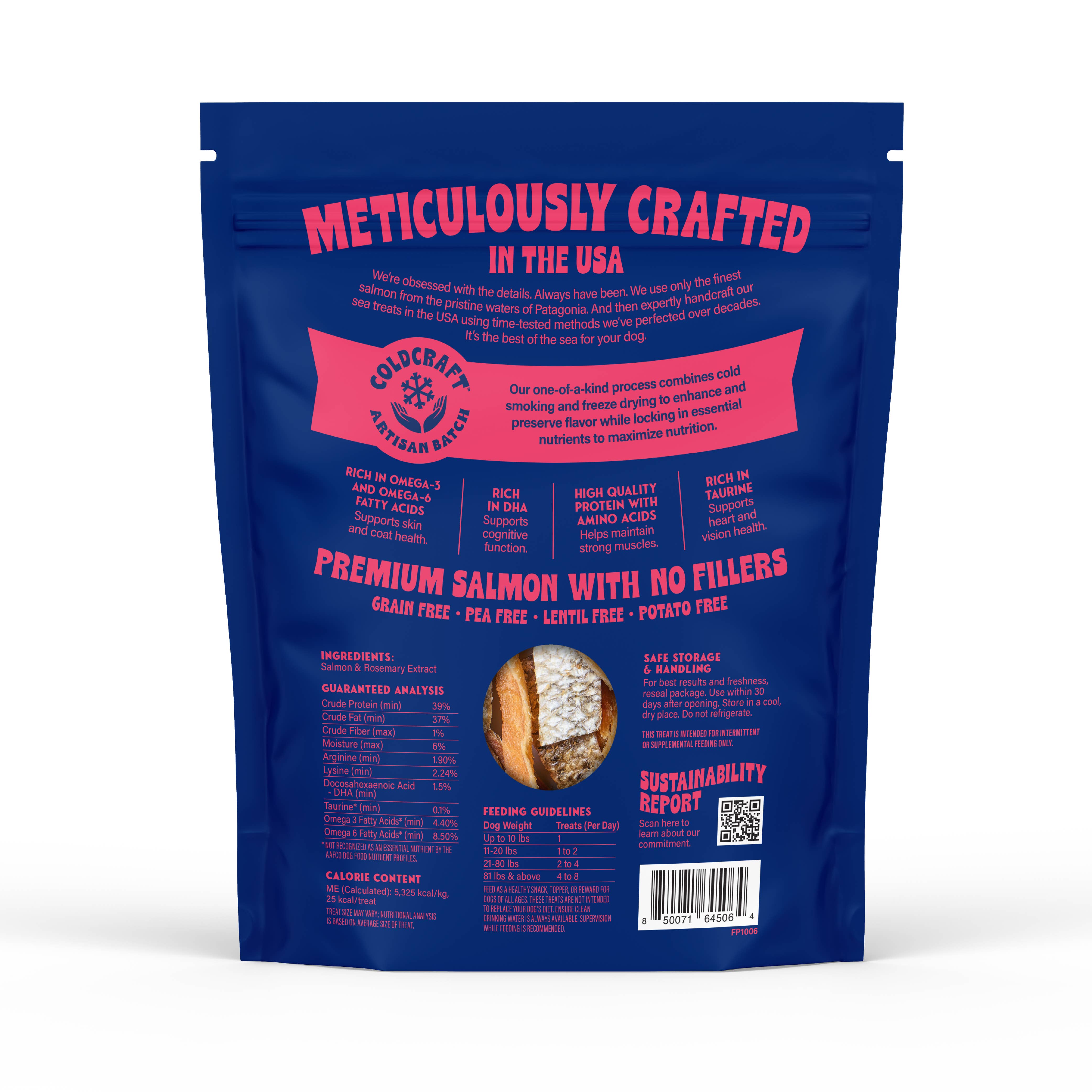 Finfare Pet Foods - Wholesale Pet Treats - Dog - Freeze-Dried Salmon Skin Strips for Dogs, 9oz1