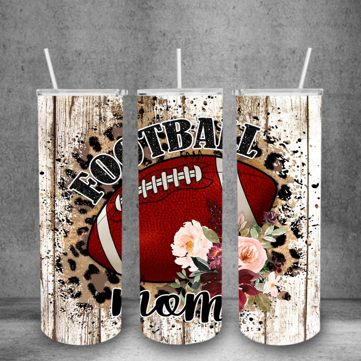 Football Mom Tumbler for wholesale by Wicked Flower Creations