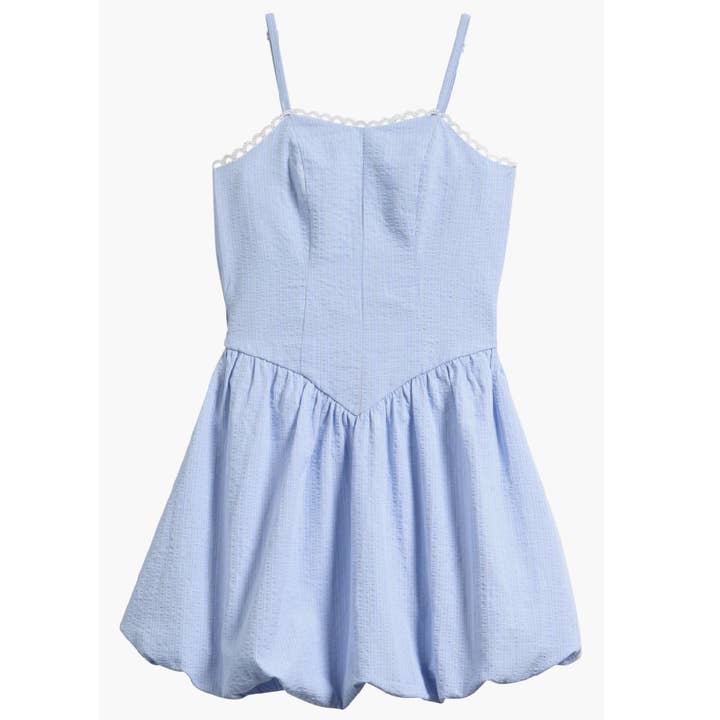 Tween Smocked Back Seersucker Sundress for wholesale by Ava & Yelly