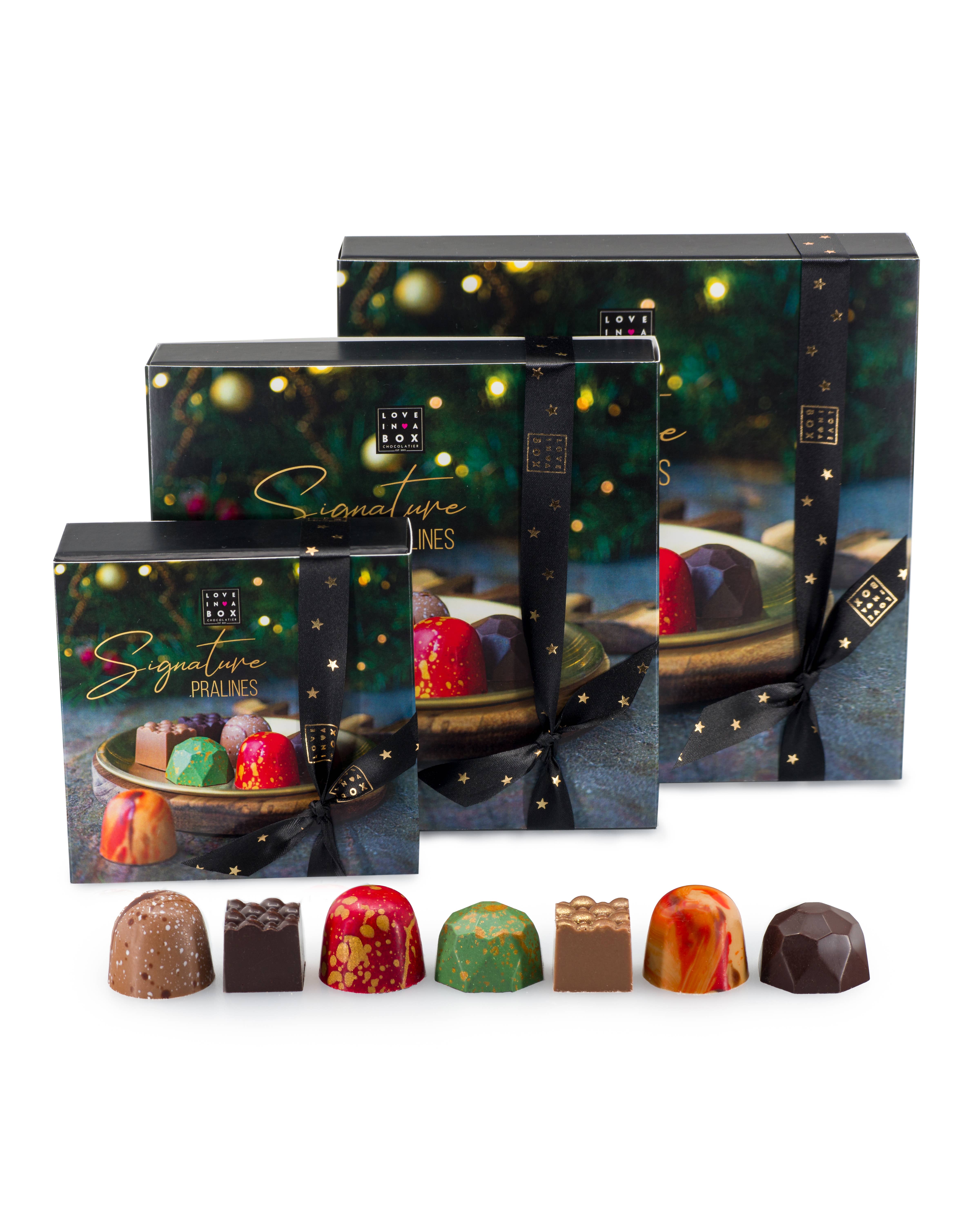 Love in a Box Chocolatier – wholesale Chokladkartong – Julens lyxchoklad Signaturkollektion 9 bitar2